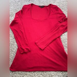 INC International Concepts Vibrant Red Long Sleeve Top